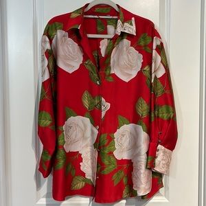 Satin button down shirt